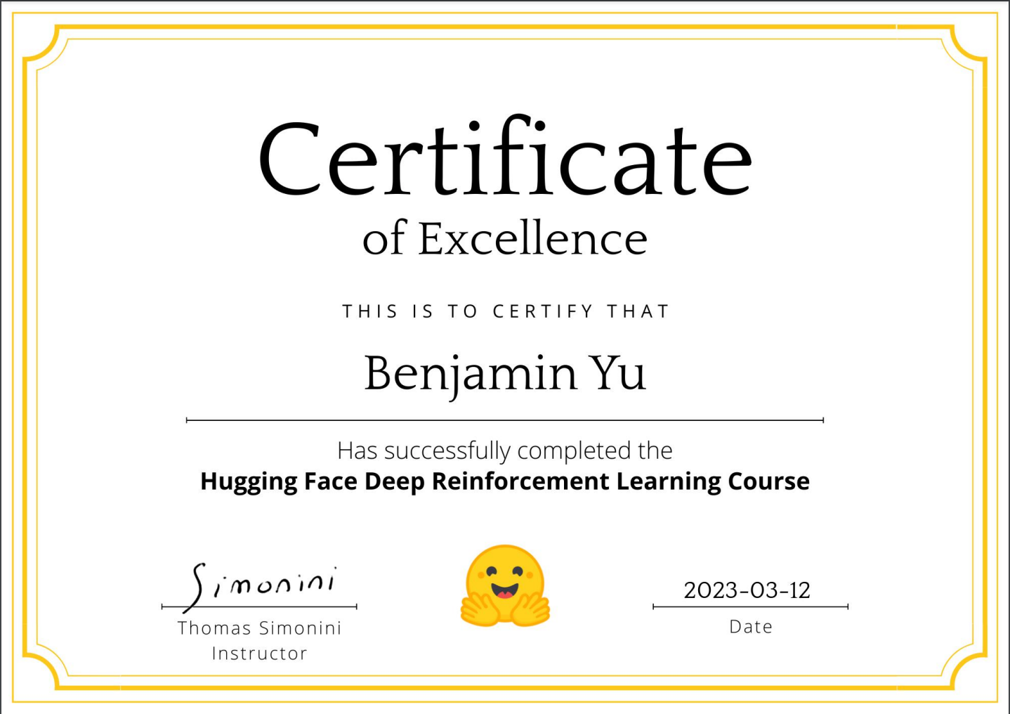 Hugging Face Deep RL Course